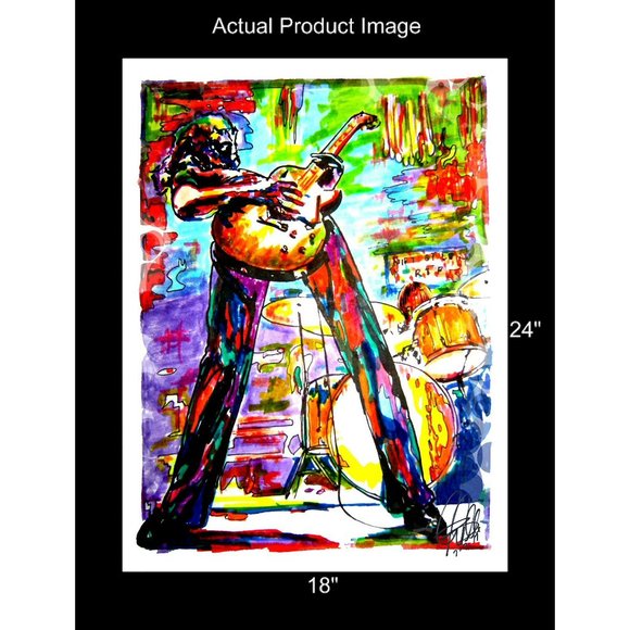 Jimmy Page Led Zeppelin Yardbirds Guitar Music Poster Print Wall Art 18x24 - Picture 2 of 5